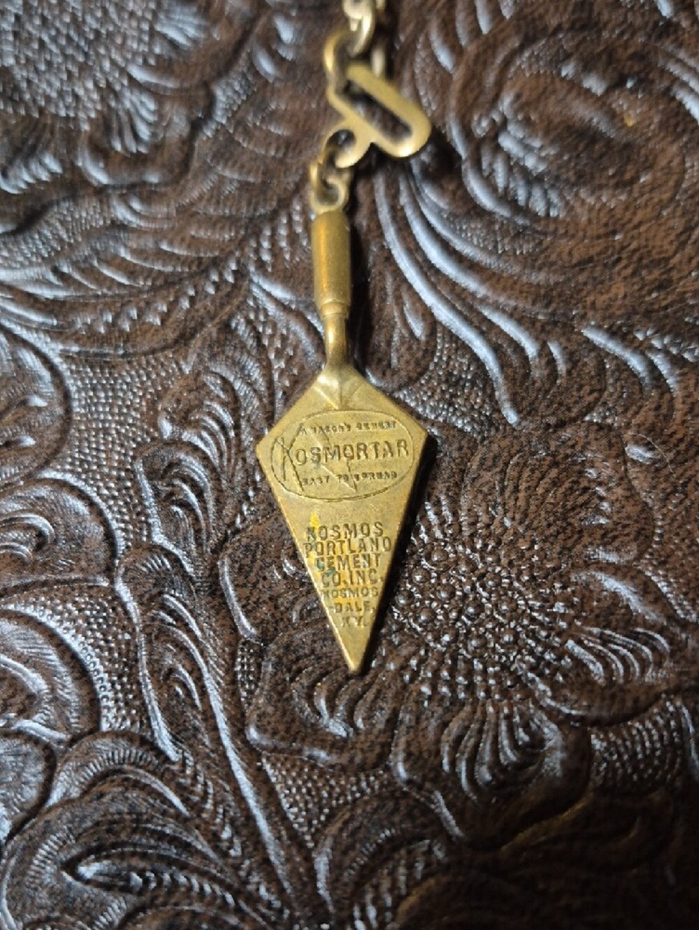 Victorian-Style Brass Trowel Masonic Watch Fob Kosmortar - Picture 7 of 7